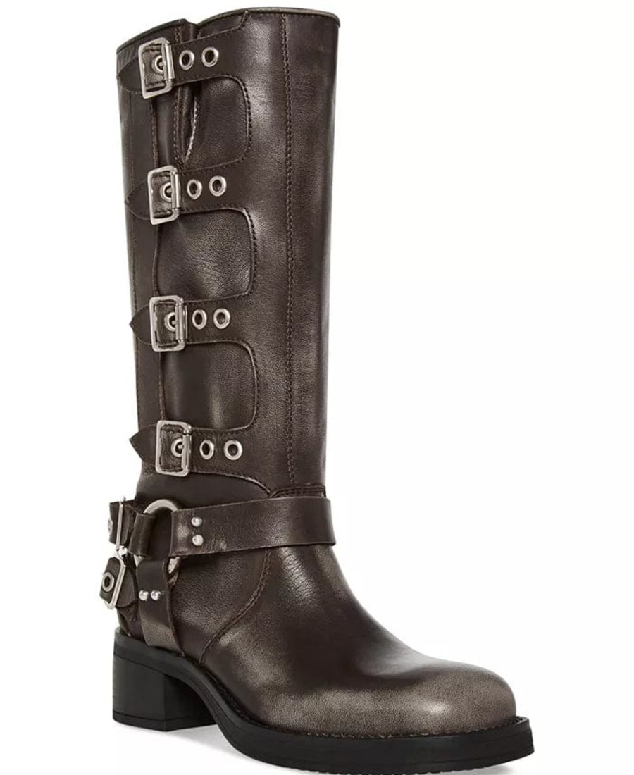 Shoes Steve Madden Flat Boots | Brocks Black Distressed