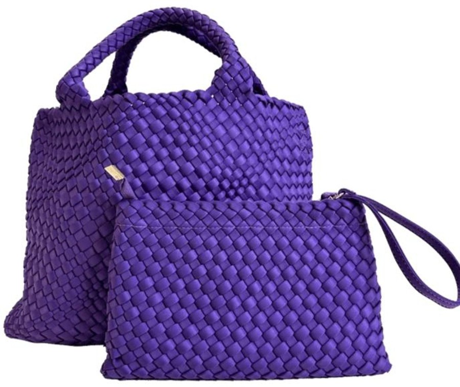 Accessories Ahdorned Totes | Lily Woven Neoprene Tote Bag