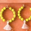 Accessories Nest Pretty Things Earrings | Small Gold Hoops With Bead And Tassels