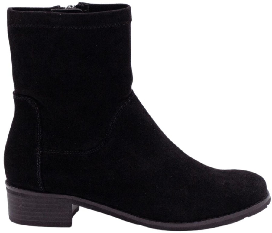 Shoes Valdini Casual Booties | Nella Black Suede