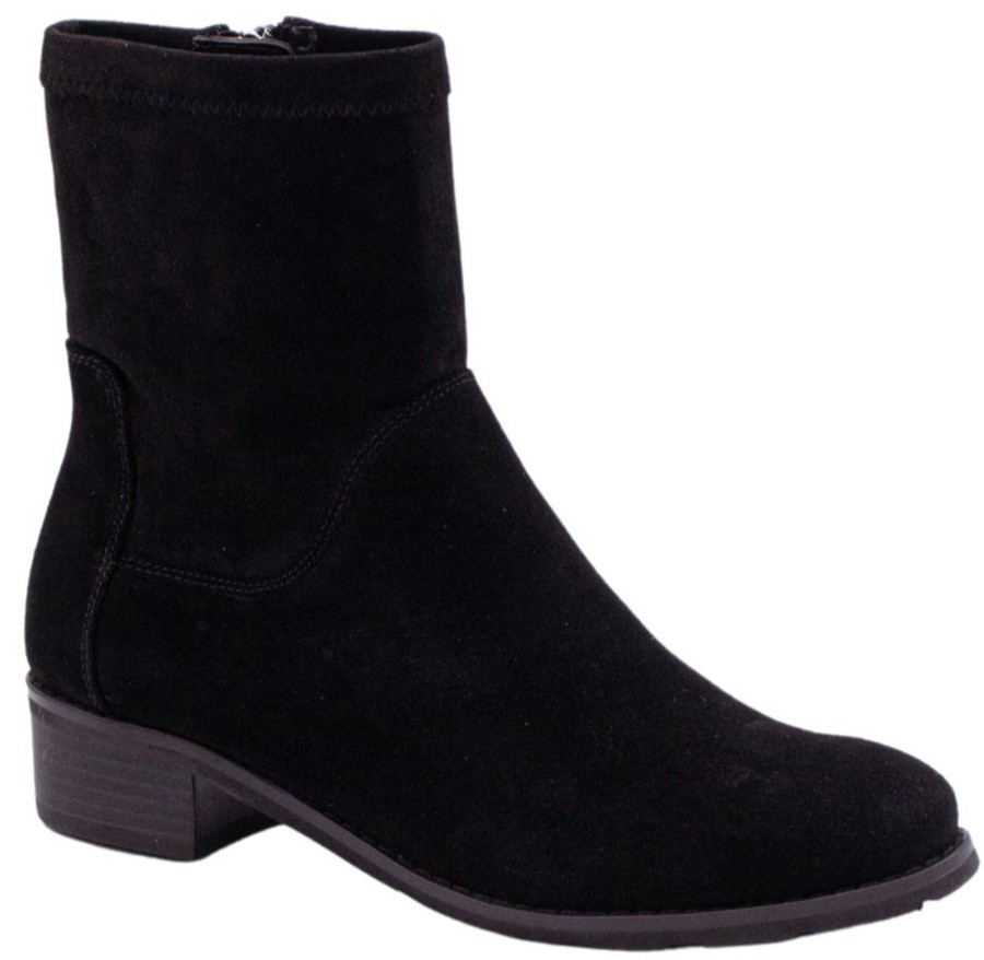 Shoes Valdini Casual Booties | Nella Black Suede