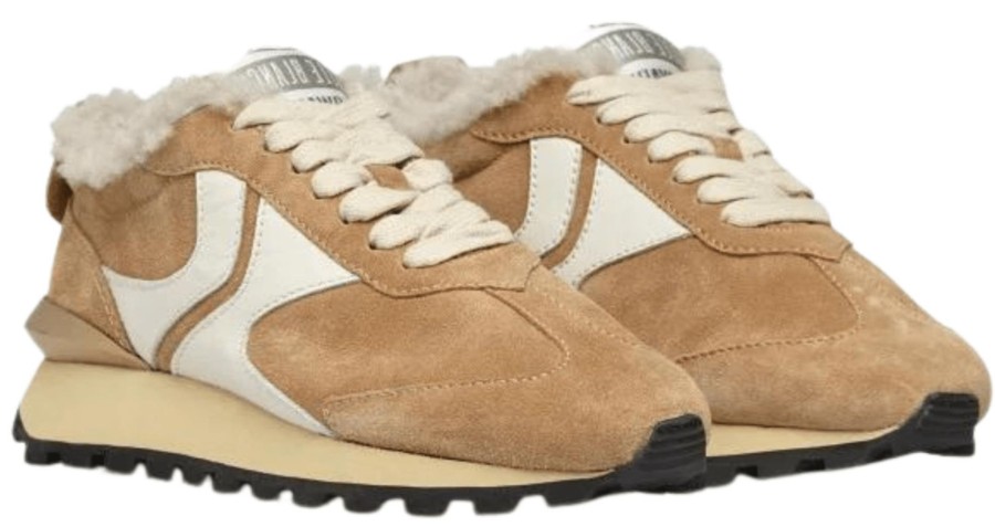 Shoes Voile Blanche Fashion Sneakers | Qwark Fur Tobacco