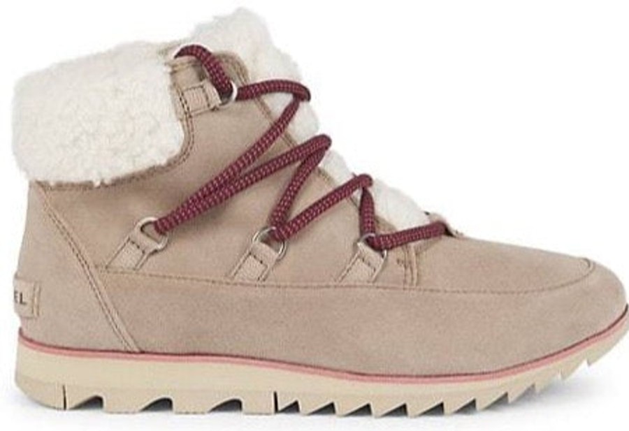 Shoes Sorel Flat Booties | Harlow Lace Cozy Omega Taupe