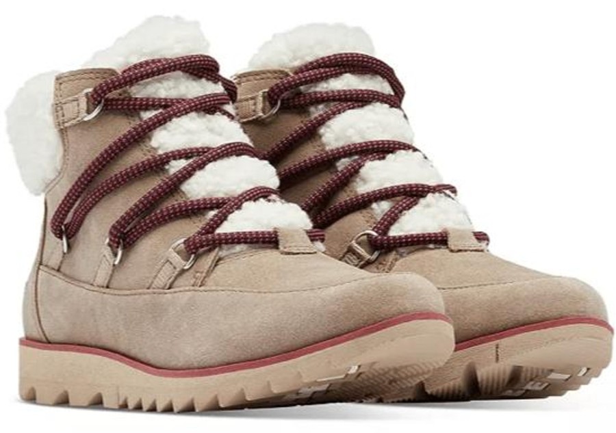 Shoes Sorel Flat Booties | Harlow Lace Cozy Omega Taupe