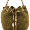 Accessories Sondra Roberts Clutches/Evening | Sparkle Drawstring Bag Gold