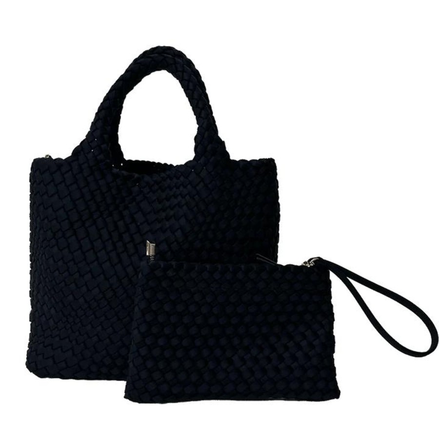 Accessories Ahdorned Totes | Lily Woven Neoprene Tote Bag