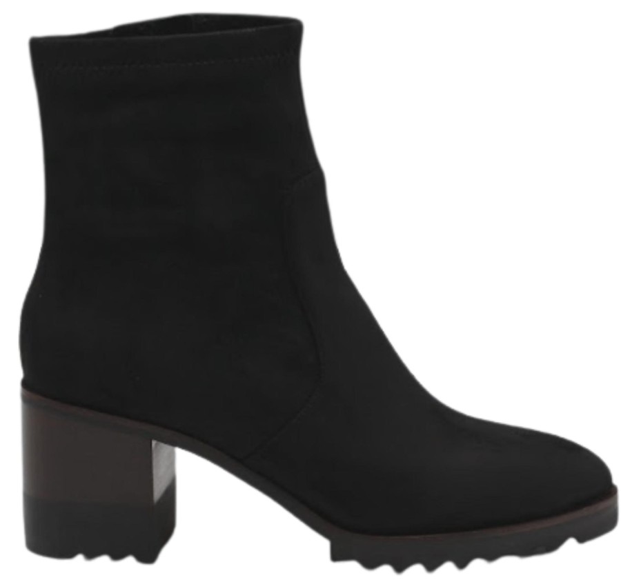 Shoes Santorini Heeled Booties | Hazel Black Suede