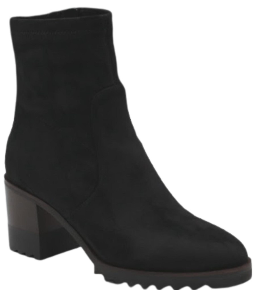 Shoes Santorini Heeled Booties | Hazel Black Suede