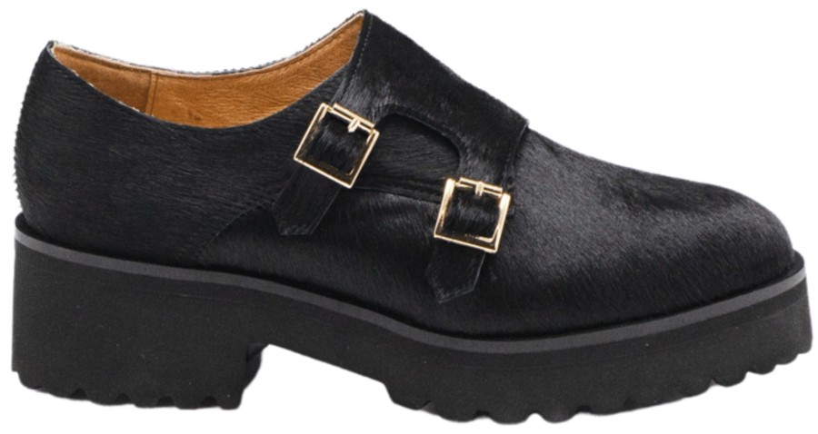 Shoes All Black Loafers , Oxfords, Mary Janes | Lugg Monk Black