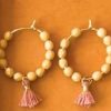 Accessories Nest Pretty Things Earrings | Small Gold Hoops With Bead And Tassels