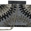 Accessories Tiana Designs Clutches/Evening | Structured Clutch Black/Grey