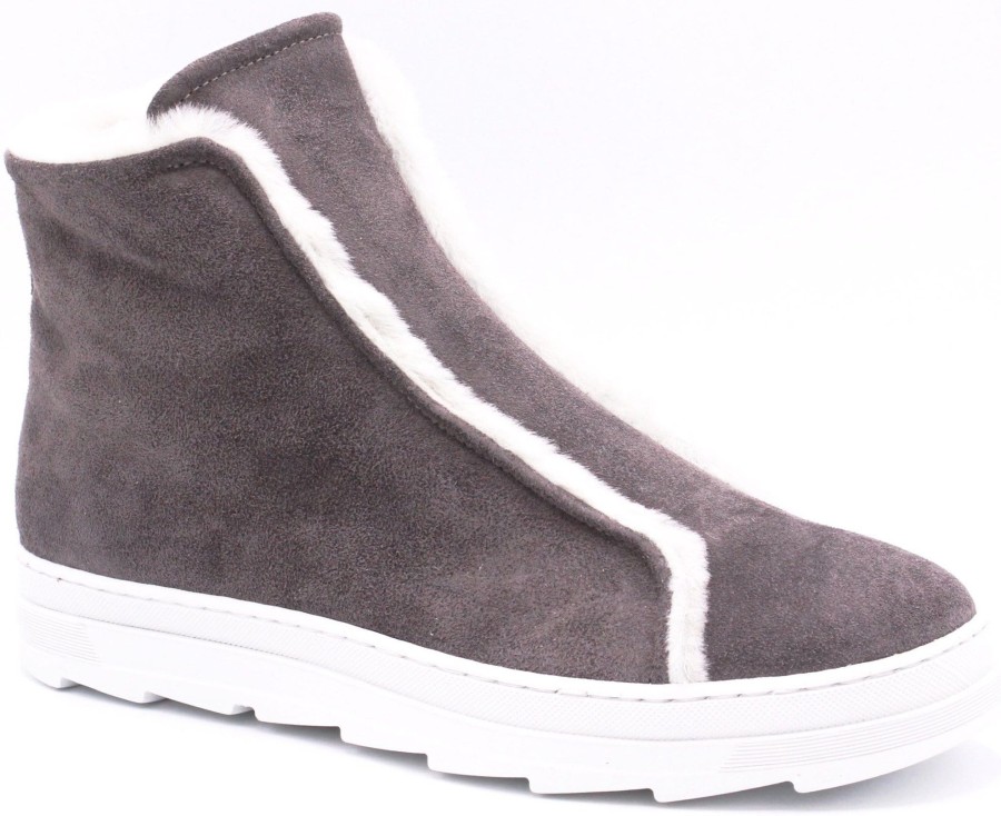 Shoes Joyks Flat Booties | Joyks: 4944 Grey, Navy & Taupe Suede | Shoe-Inn