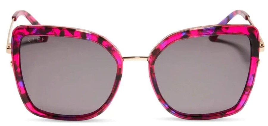 Accessories Diff Eyewear Sunglasses | Clarisse Pink Rush Tortoise Grey