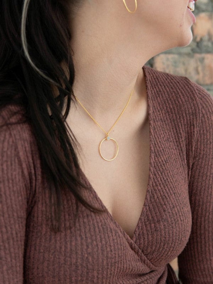 Accessories Fair Anita Necklaces | White Stone Loop Necklace Gold