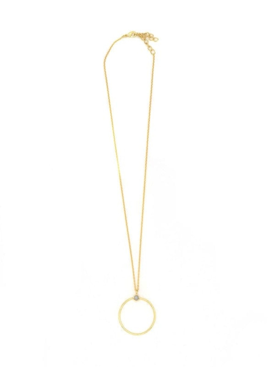 Accessories Fair Anita Necklaces | White Stone Loop Necklace Gold