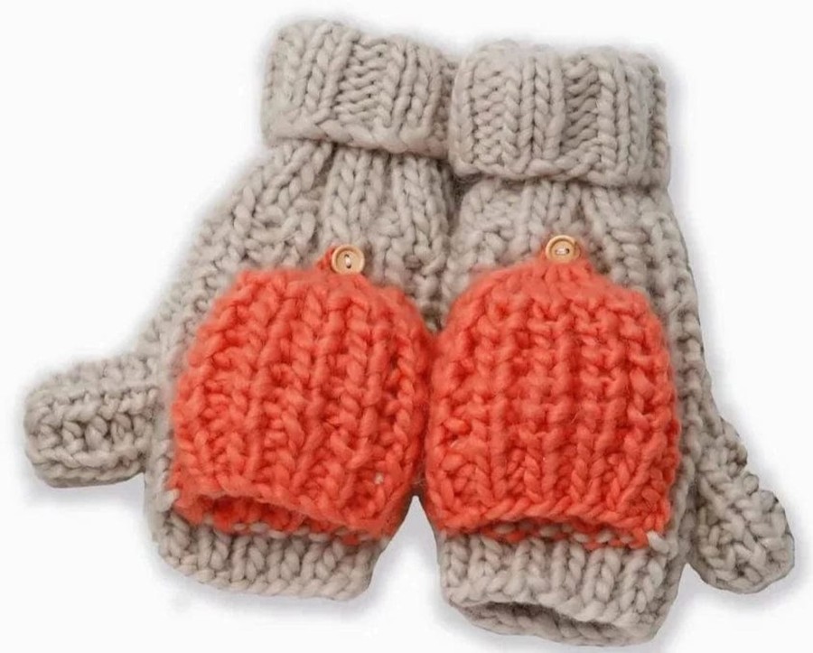 Accessories Look By M Gloves | Hand Knitted Cotton Candy Flip Mittens