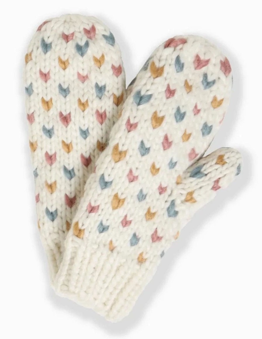 Accessories Look By M Gloves | Hand-Knitted Mini Heart Gloves Multi