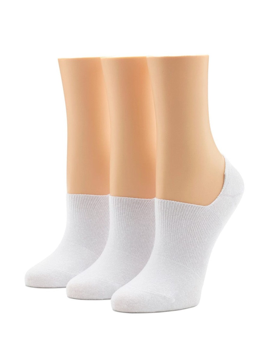 Accessories Hue Socks | Cotton No Show Arch Hug Sock 3 Pair Pack White