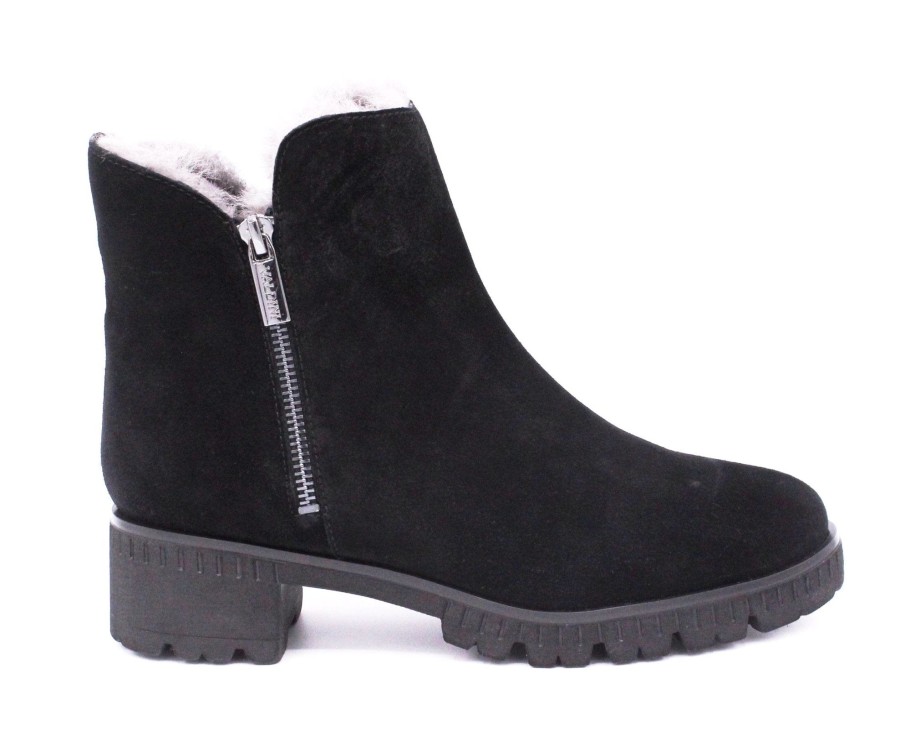 Shoes Valdini Waterproof/Weather Resistant | Valdini: Ivory Women'S Boots | Shoe-Inn Black Suede