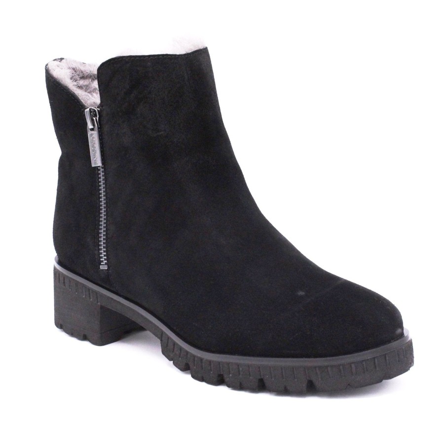 Shoes Valdini Waterproof/Weather Resistant | Valdini: Ivory Women'S Boots | Shoe-Inn Black Suede